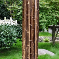 Valla con postes de bambú 2022 Natural, cerca de bambú Natural para Patio, jardín, Salón al aire libre y cercado negro, enrejados y puertas