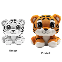 Jouet en peluche tigre à faible MOQ, fabricant sur mesure, cadeau adorable pour un anniversaire, créez votre propre design pour les entreprises
