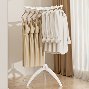 Floor Standing Folding <b>Clothes</b> Drying <b>Rack</b> X Type Mobile Design For Balcony Bedroom Home Use - Product Image 2