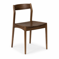 Chaise de salle à manger moderne en bois massif, chaise d'appoint couleur noyer, pour cuisine et restaurant