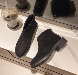 Botas cortas de gamuza con doble cremallera para mujer, botines de nuevo estilo. - Product Image 3