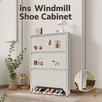 Meuble à chaussures ultra-plat grande capacité avec pieds de support, étagère à chaussures autoportante rabattable, rangement pour chaussures d'entrée de maison