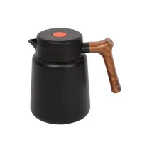 Grin kwell 1000ml 34oz schwarzer Holzgriff Vakuum isolierte Kaffeekanne aus Edelstahl