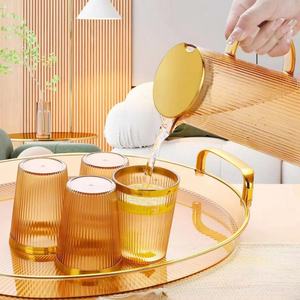 Ensemble de bouilloires en plastique écologiques en gros, résistantes aux hautes températures, grande capacité, transparentes/ambre, pour jus et thé, personnalisables. - Product Image 2