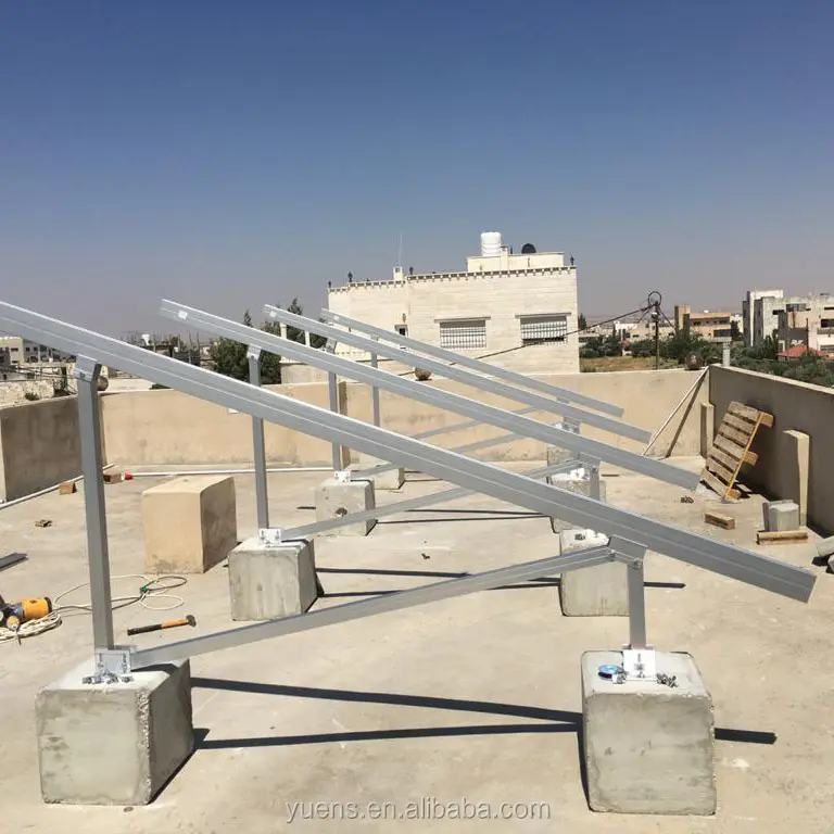 Aluminium Solar Panel Ground Mounted Racks Solar Panel Concrete Foundation Ground Mounting Structure