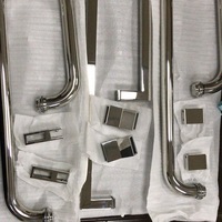 Levier de porte en verre pour hôpital, école, hôtel, salle de douche, poignée de porte en verre