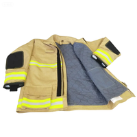 Ensemble veste et pantalon de pompier anti-coupure ignifuge jaune homologué CE avec bandes réfléchissantes pour équipement de protection individuelle de sauvetage