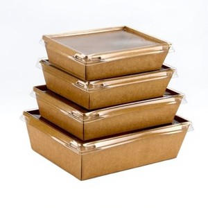 <span class=keywords><strong>Caja</strong></span> de Papel Kraft Desechable para Envasado de Alimentos con Tapas Transparentes, <span class=keywords><strong>Caja</strong></span> para Pollo Frito Coreano, Contenedor Antigrasa para Llevar, <span class=keywords><strong>Caja</strong></span> de Alimentos Personalizada - Product Image 1