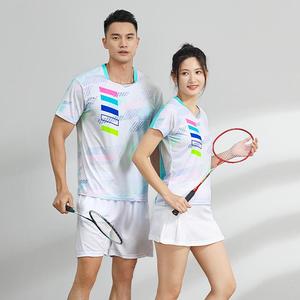 Kaos Olahraga Tenis Unisex Grosir ODM, Bahan Polyester Cepat Kering dan Bernapas, Atasan Badminton untuk Latihan Tim Klub - Product Image 1