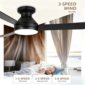 Ventilateur de plafond LED moderne de 42 pouces avec lumière, 3 pales intelligentes, moteur DC, corps en fer, télécommande pour la maison, le salon, la chambre à coucher - Product Image 4