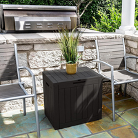 Boîte de rangement extérieure de 30 gallons pour les livraisons de nourriture, les outils de patio, les coussins et oreillers d'extérieur, les fournitures de jardin.
