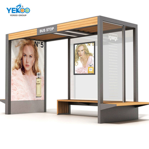 Ngoài trời thời tiết kháng cấu trúc hình chữ nhật quảng cáo trang trí khung Nhôm Xe buýt dừng nơi trú ẩn với LED lightbox - Product Image 1