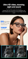 Gafas Inteligentes con 8 Millones de Píxeles, Micrófono Dual con Reducción de Ruido, Reproducción de Música y Llamadas, Gafas con Traducción Inteligente