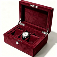 Boîte de rangement pour montres de qualité supérieure, personnalisée, verte, à 3 emplacements, doublée de velours, avec logo personnalisé pour les collectionneurs de montres