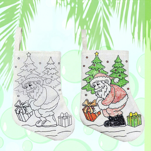 Calcetines Navideños para Colorear, Personalizados, Bolsa <span class=keywords><strong>de</strong></span> Regalo para Niños, Decoración Navideña, Santa Claus - Product Image 3