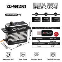 Servomoteur numérique sans noyau XQ-POWER XQ-S8045D 48kg-cm de couple, mécanisme de déclenchement à 180 degrés, servomoteur de direction RC à l'échelle 1/5