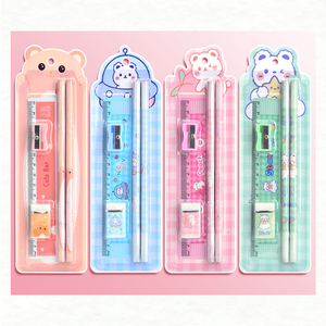 Ensemble de crayons d'école, gomme d'étudiant, taille-crayon, règle, ensemble de 5 pièces, papeterie, cadeau de fête <span class=keywords><strong>des</strong></span> enfants, fournitures d'apprentissage - Product Image 1