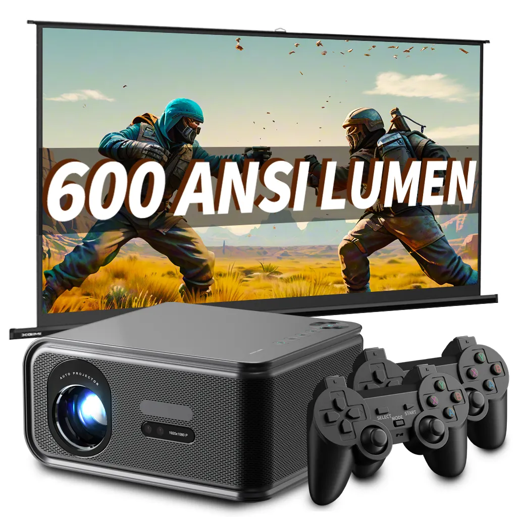 600 ANSI Lumen projetor portátil 4k vídeo doméstico inteligente led projetor android