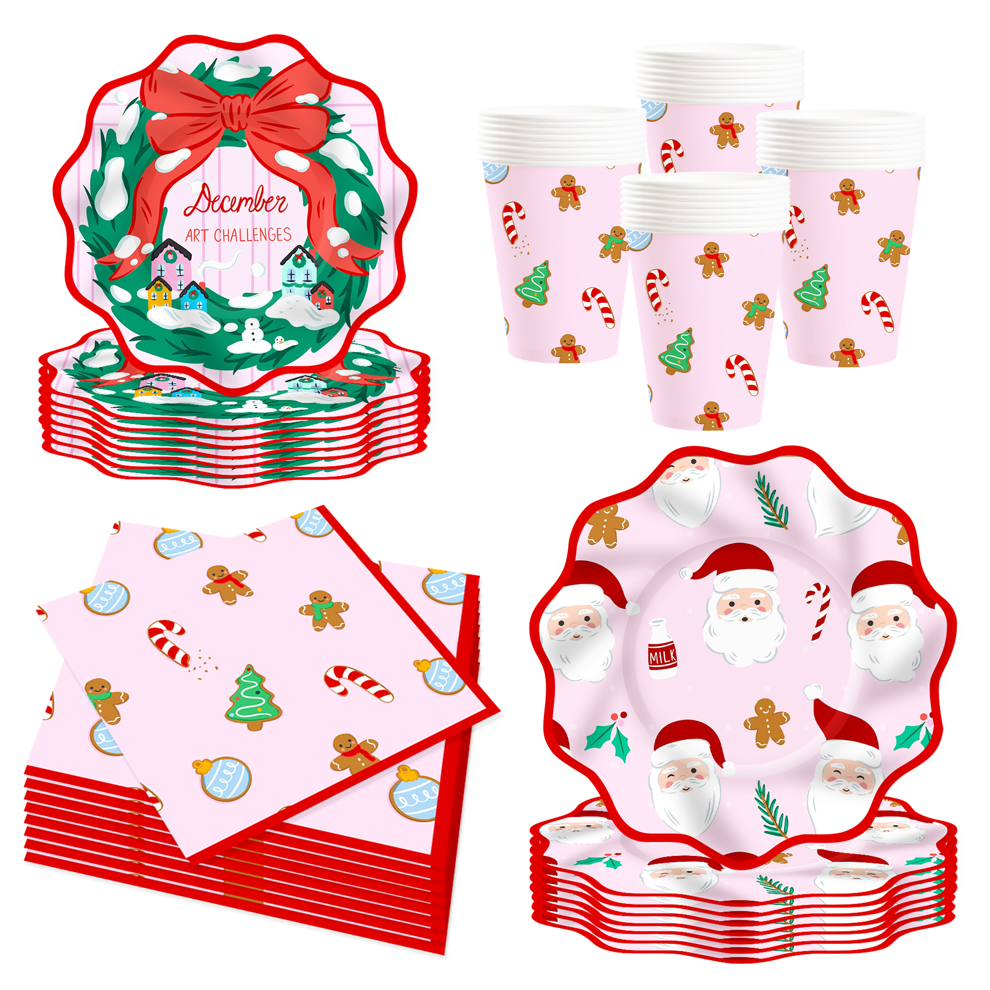 Assiette en carton de 7 pouces * 8 pièces