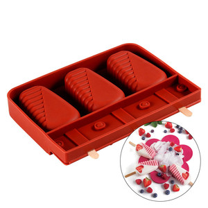 热销3孔无双酚a硅胶冰棒模具环保食品级冰淇淋模具制作工具 - Product Image 6