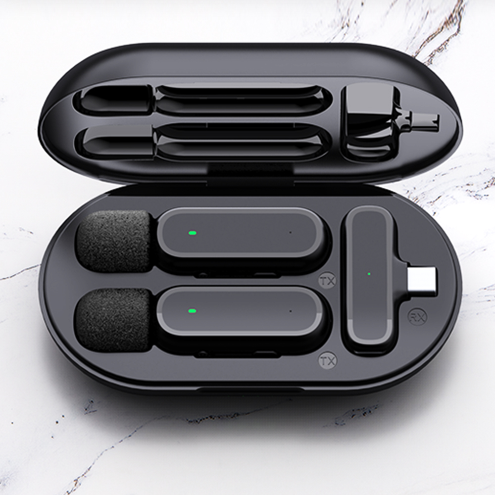 Беспроводной петличный микрофон для iPhone, комплект из 2 предметов, с функцией Plug-Play, для записи видео и прямых трансляций, YouTube