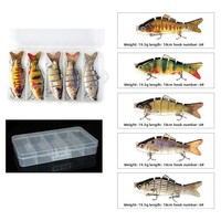 Vente en gros usine Leurre artificiel dur 10 cm 6 sections en ABS multi-sections avec hameçons