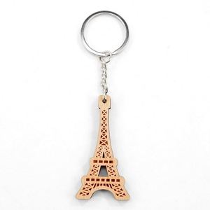 Famous Building <b>Keychain</b> Travelling Gifts Eiffel Tower Wood <b>Keychain</b> Wooden - Product Image 1