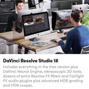 Téléchargement DaVinci Resolve Studio 18 pour Mac/Win : Édition professionnelle, coloration, effets et post-production audio - Product Image 2
