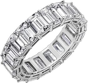 Anillo de Eternidad con Moissanita Corte Esmeralda y Múltiples Piedras, Joyería de Boda para Mujer - Product Image 1