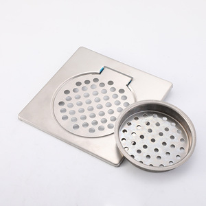 201 Foreign Trade Square Stainless Steel Floor Drain Flip Thickened Bathroom Balcony Anti-clogging Anti-return Odor-proof Modern - Product Image 1