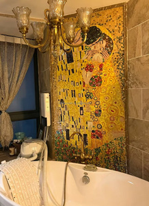 <span class=keywords><strong>Mural</strong></span> <span class=keywords><strong>de</strong></span> mosaico cortado a mano con tema <span class=keywords><strong>de</strong></span> beso en color dorado personalizado para decoración <span class=keywords><strong>de</strong></span> pared en hoteles, villas, centros comerciales, cocinas, baños y salas <span class=keywords><strong>de</strong></span> estar. - Product Image 5