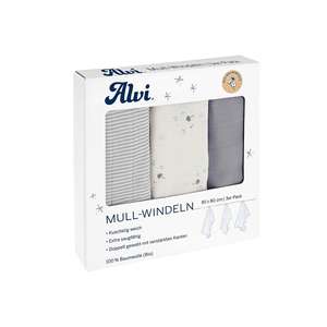 Alvi Mull Windel Bio Baumwolle caras 3 Stück - Product Image 1
