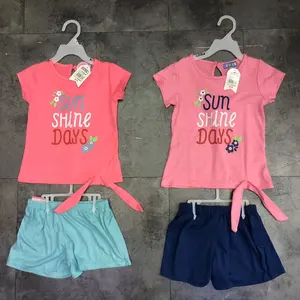 Stock Lot Girls' Two-piece Suit Children Clothing Set Wholesale Hot Sell Summer Girl Clothes Set