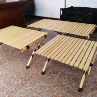 Table de camping pliante en bois, portable, pour pique-nique, table de camping Egg Roll, pour extérieur, jardin, pique-nique, voyage