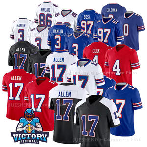 Großhandel Top Qualität Herren Buffalo Fußball trikot 17 # Josh Allen 0 # Coleman 4 # Cook VP Limit genähtes American Football Trikot - Product Image 1