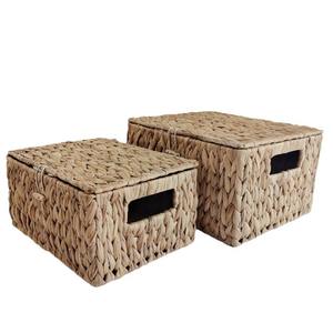 Cesta de Almacenamiento Tejida Bobai, Rectangular, de Jacinto de Agua, Organizador de Ropa, Caja de Almacenamiento Tipo Cajón para Escritorio, Juego de 6 - Product Image 5