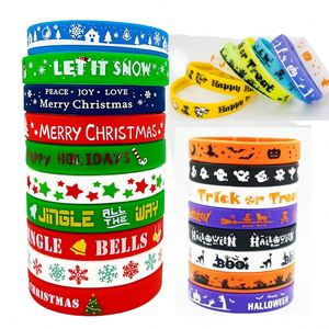 Bracelet en silicone de Noël, thème des fêtes, fournitures pour événements et fêtes, logo personnalisé, respectueux de l'environnement, bracelet créatif et tendance - Product Image 1