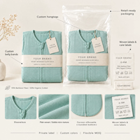 Sac de couchage en bambou avec fermeture éclair bidirectionnelle pour tout-petits, sac de couchage sécurisé pour bébé, couverture portable personnalisée TOG pour nouveau-né