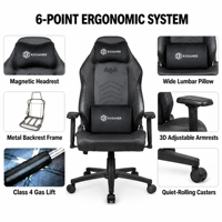 Chaise de jeu pivotante inclinable en cuir Pu ergonomique moderne de haute qualité personnalisée coussin magnétique chaise de jeu Pc Gamer