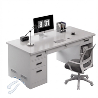 Bureau d'ordinateur moderne avec tiroirs, support pour clavier, plateau renforcé, plateau en bois d'ingénierie pour la maison, le bureau ou la chambre