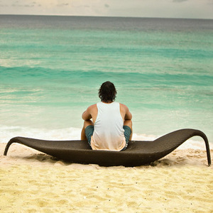 Hồ bơi ngoài trời lá thiết kế không thấm nước mây dày Chaise ghế dài cho khách sạn Vườn bãi biển Ngoài trời ghế - Product Image 2