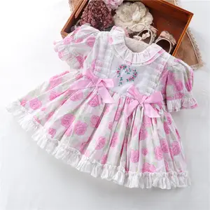 bulk summer little baby spanish dresses hand smocked girls dress wholesale children's clothes boutiques vintage