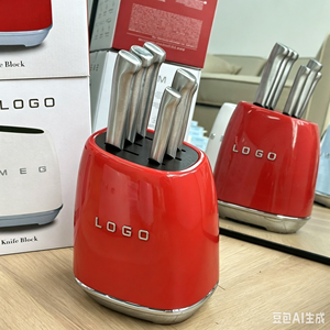 Ensemble de couteaux de cuisine de luxe rétro <span class=keywords><strong>Smeg</strong></span>, 7 pièces, multicolores, en acier inoxydable, pour boutique de détail haut de gamme - Product Image 5