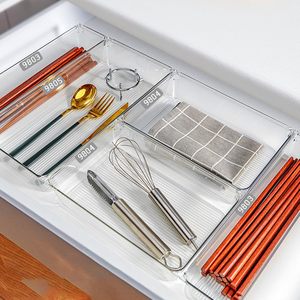 Wholesale Clear Plastic Rectangle <b>Drawer</b> Organizer Set for Makeup Jewelry Office <b>Desk</b> Bathroom Bedroom Kitchen Injection - Product Image 4