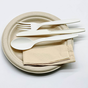Biodegradable Cornstarch <b>Disposable</b> Knife Fork Spoon Eco Friendly <b>Tableware</b> for Takeaway Party and Restaurant Use - Product Image 4