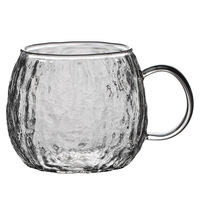 Gobelet à eau en verre transparent à grande capacité résistant à la chaleur en borosilicate élevé, pour café, lait, boissons froides, jus, avec poignée