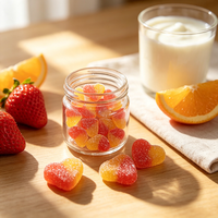 Chinese fabrikant Halal fruit smaak hartvormige gummy snoepjes suikergecoate zachte jelly snoepjes groothandel OEM op maat gemaakt