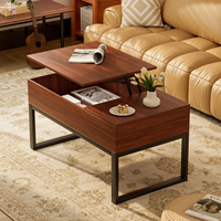 Table basse moderne avec plateau relevable et rangement caché pour salon et bureau