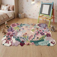Alfombra Picasso de Lana de Nueva Zelanda Hecha a Mano, de Pelo Alto y Grueso, Antidesgarro, con Diseño Abstracto de Estilo Moderno y Lujoso, Antimanchas