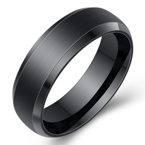 Titanium Steel <b>Couple</b> <b>Rings</b> 6Mm Simple Round Wedding Band Unisex Jewelry Blue Black Gold Steel Color - Product Image 5